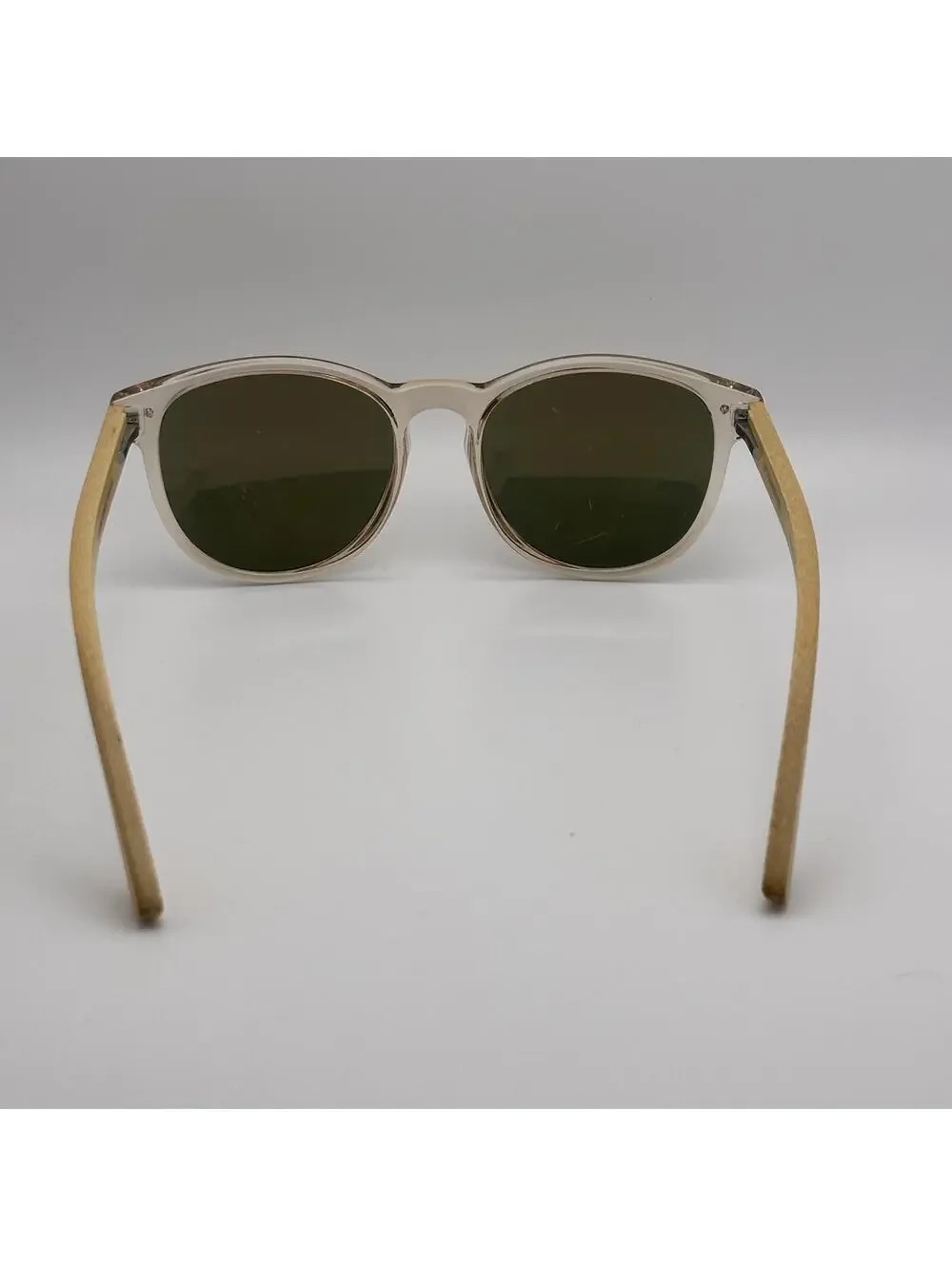 Piranha Sunglasses with Clear Frame and Bamboo Temples
